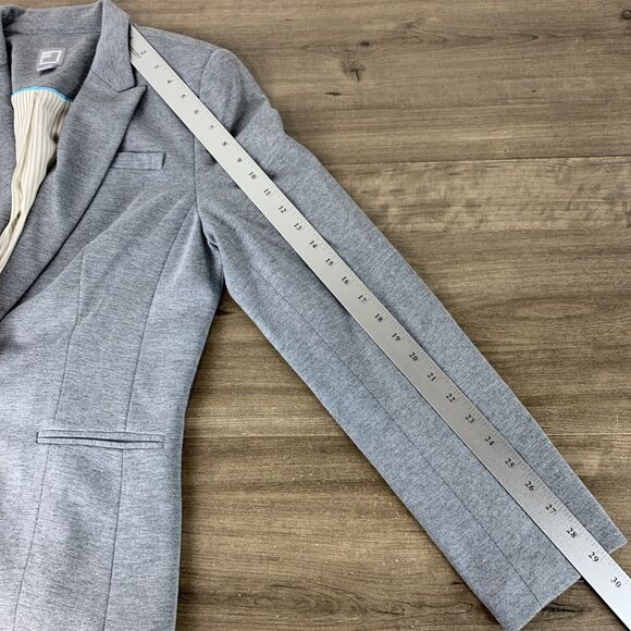 JCP JC Penny Womens One Button Blazer Sz Large Gray Padded Lined Office Workwear - Picture 7 of 10